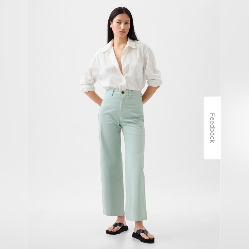GAP High Rise Stride Ankle Pants Light Green - Picture 2 of 9